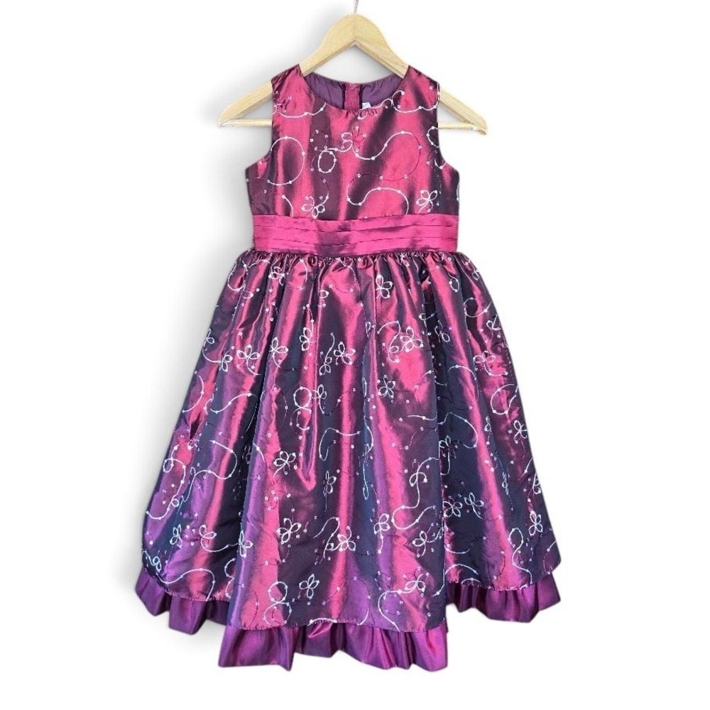 My Best Kid Burgundy Sequin Embroidered Formal Dress Girls 10 Holiday‎ Pageant